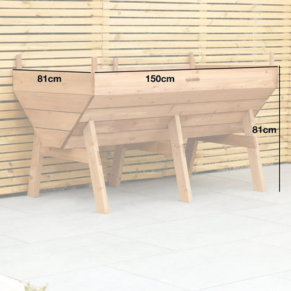 Brothers HVAC LLC Raised Wooden Garden Bed Planter, Plants &amp; Vegetable/Herb Box, Large 150cm