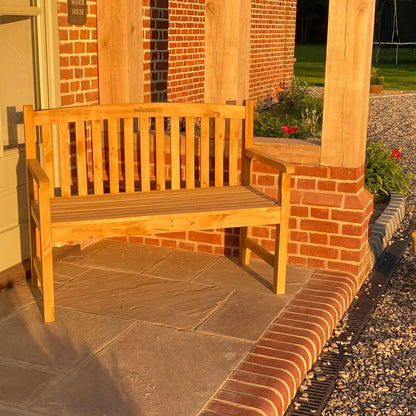 Brothers HVAC LLC Narford Outdoor Wooden 2 Seater Bench Garden Patio Furniture